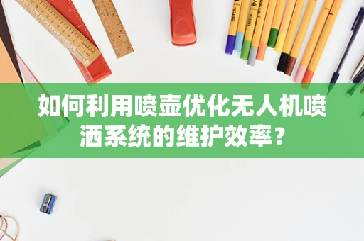 如何利用喷壶优化无人机喷洒系统的维护效率？