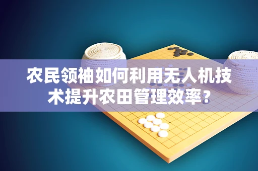 农民领袖如何利用无人机技术提升农田管理效率？